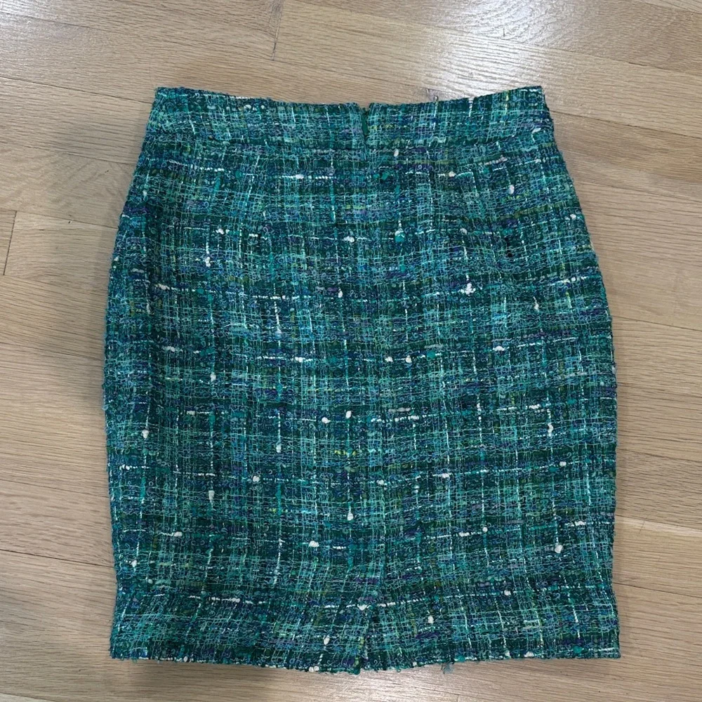 Kate Spade Tweed Pencil Skirt - Green Purple and White - Picture 5 of 7